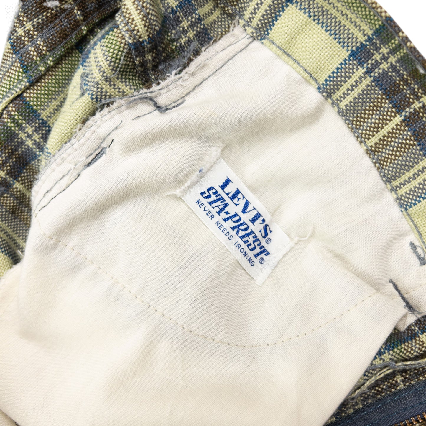 Vintage Levi's Sta Prest Big E Checkered Trousers Size W26