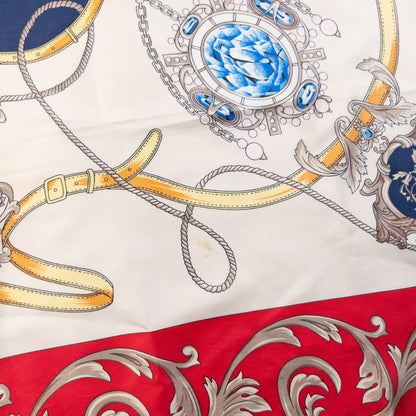 Vintage 90s Balenciaga Jewel Print Silk Scarf
