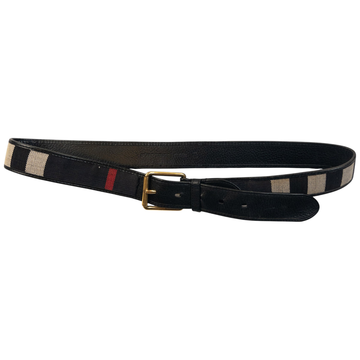 Vintage 2000s Burberry Nova Check Leather Belt Size XL