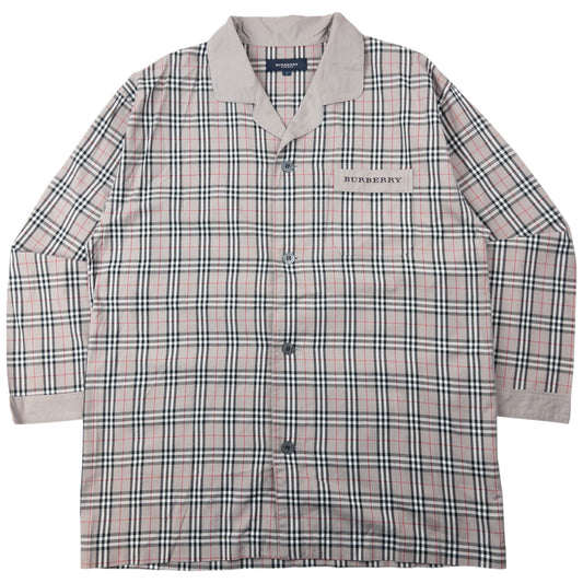 Vintage 2000s Burberry Nova Check Long Sleeve Button Up Pyjama Shirt Size L