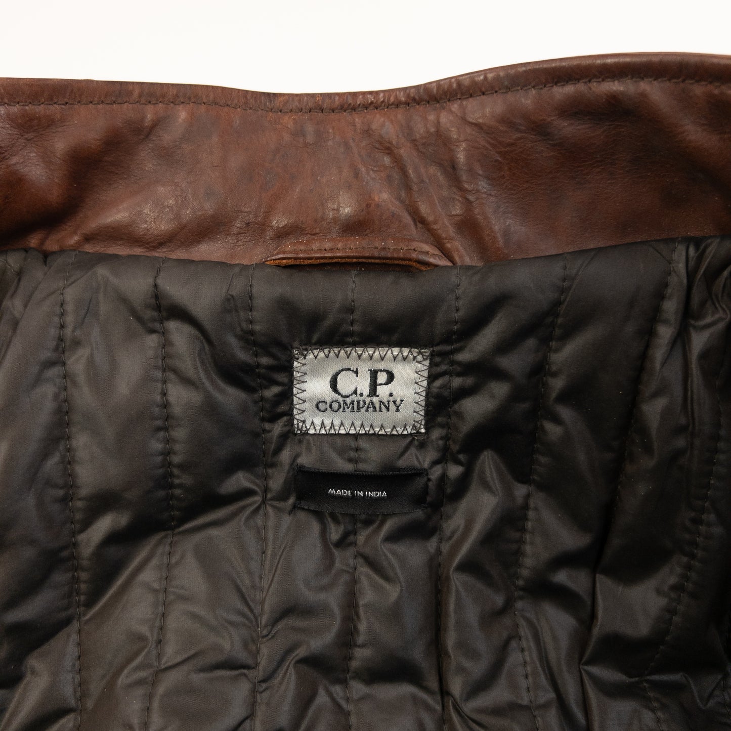 Vintage 2009 CP Company Zip Up Leather Jacket Size S
