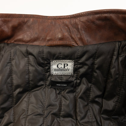 Vintage 2009 CP Company Zip Up Leather Jacket Size S