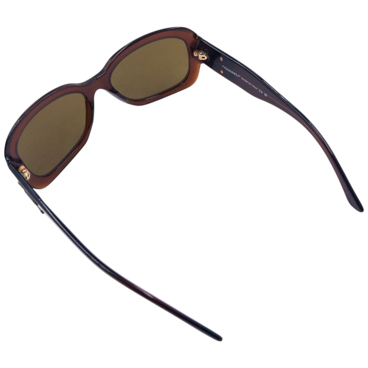 Vintage 2000s Chanel Studded Sunglasses in brown, photo 7