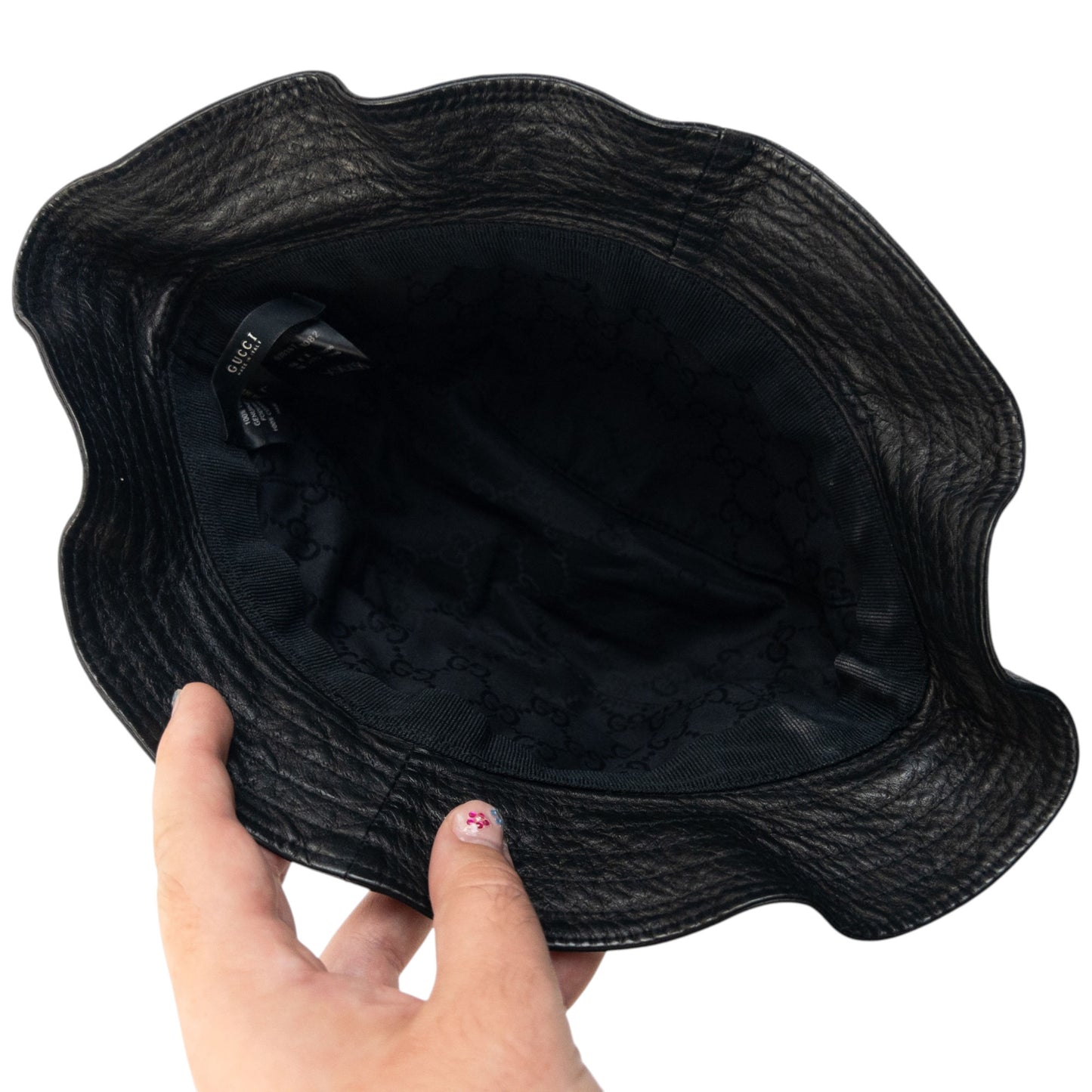 Vintage 2000s Gucci Leather Bucket Hat Size L