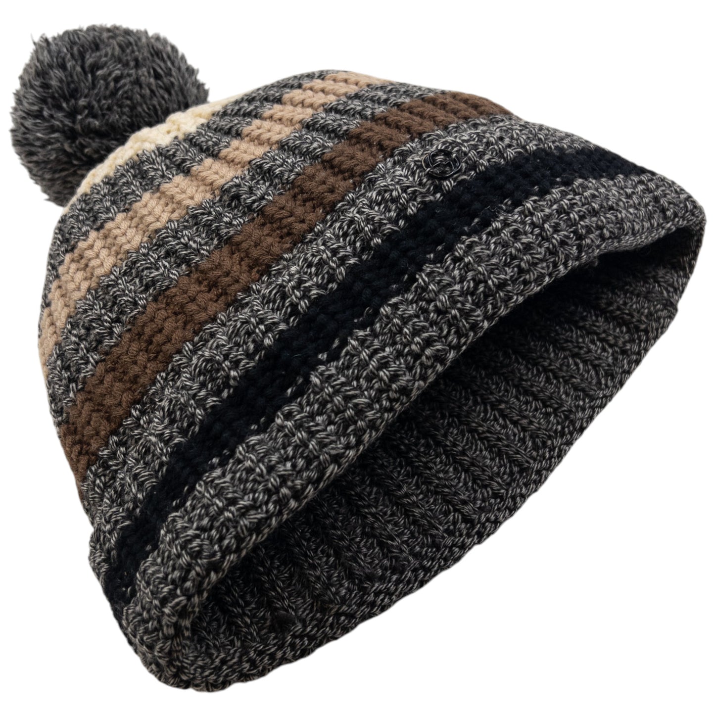 Vintage 2000s Gucci Striped Knit Bobble Hat Size L