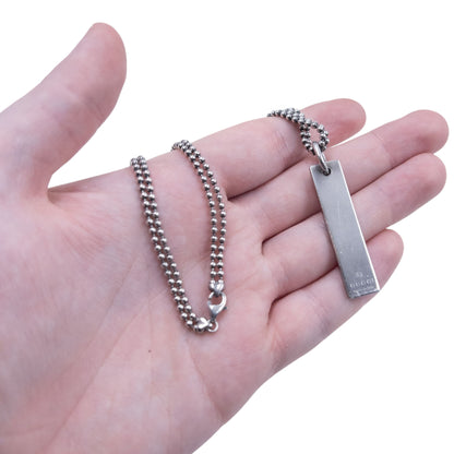 Vintage Gucci Silver Pendent Double-Chain Necklace