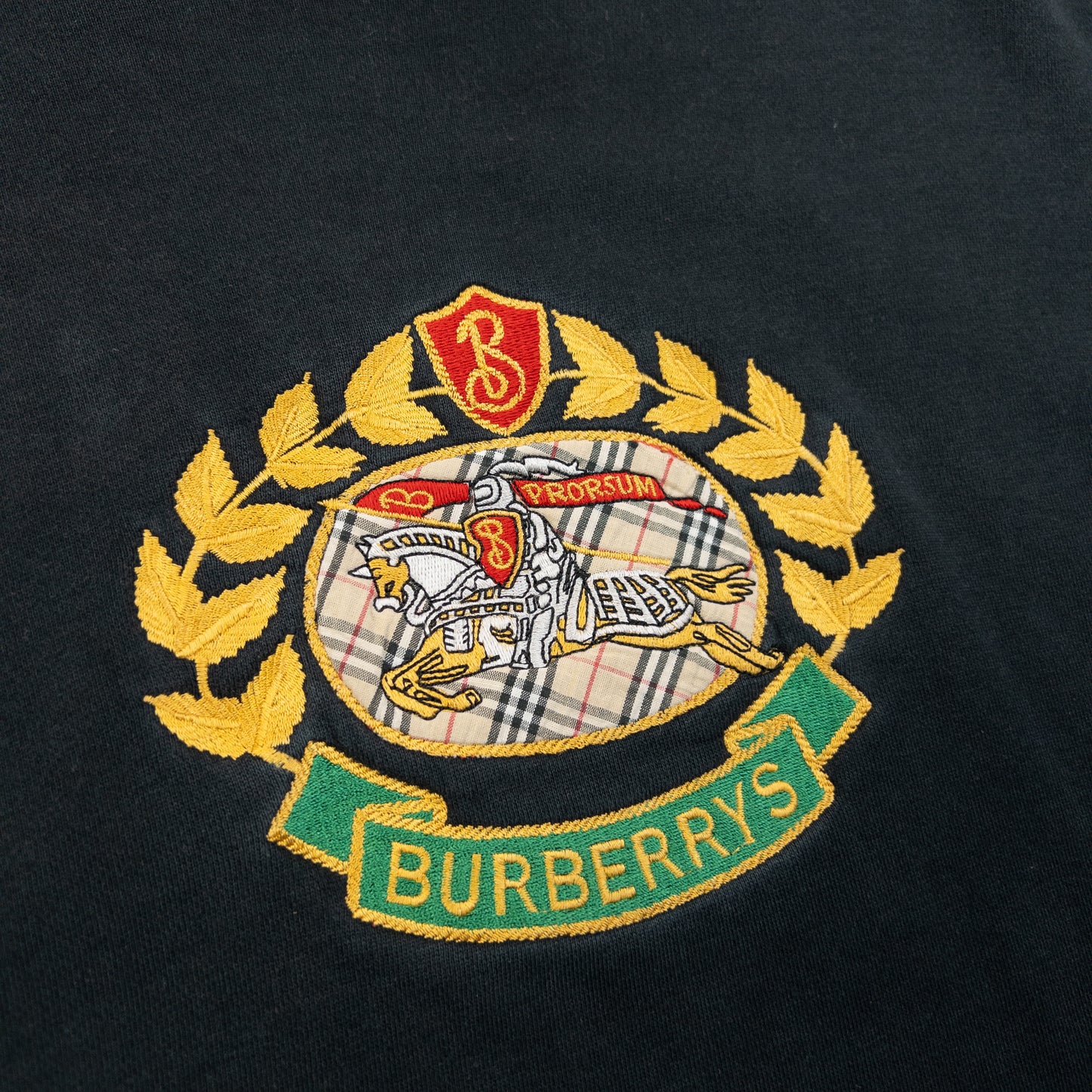 Vintage 90s Burberry Embroidered Sweatshirt Size S