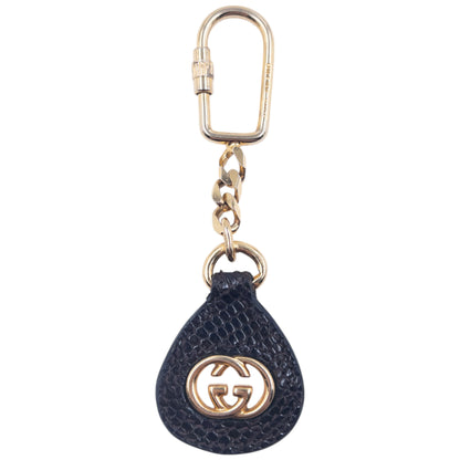 Vintage 90s Gucci Leather Tag Carabiner Key Ring
