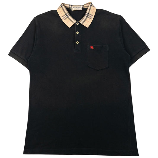 Vintage 90s Burberry Nova Check Collar Polo Shirt Size M