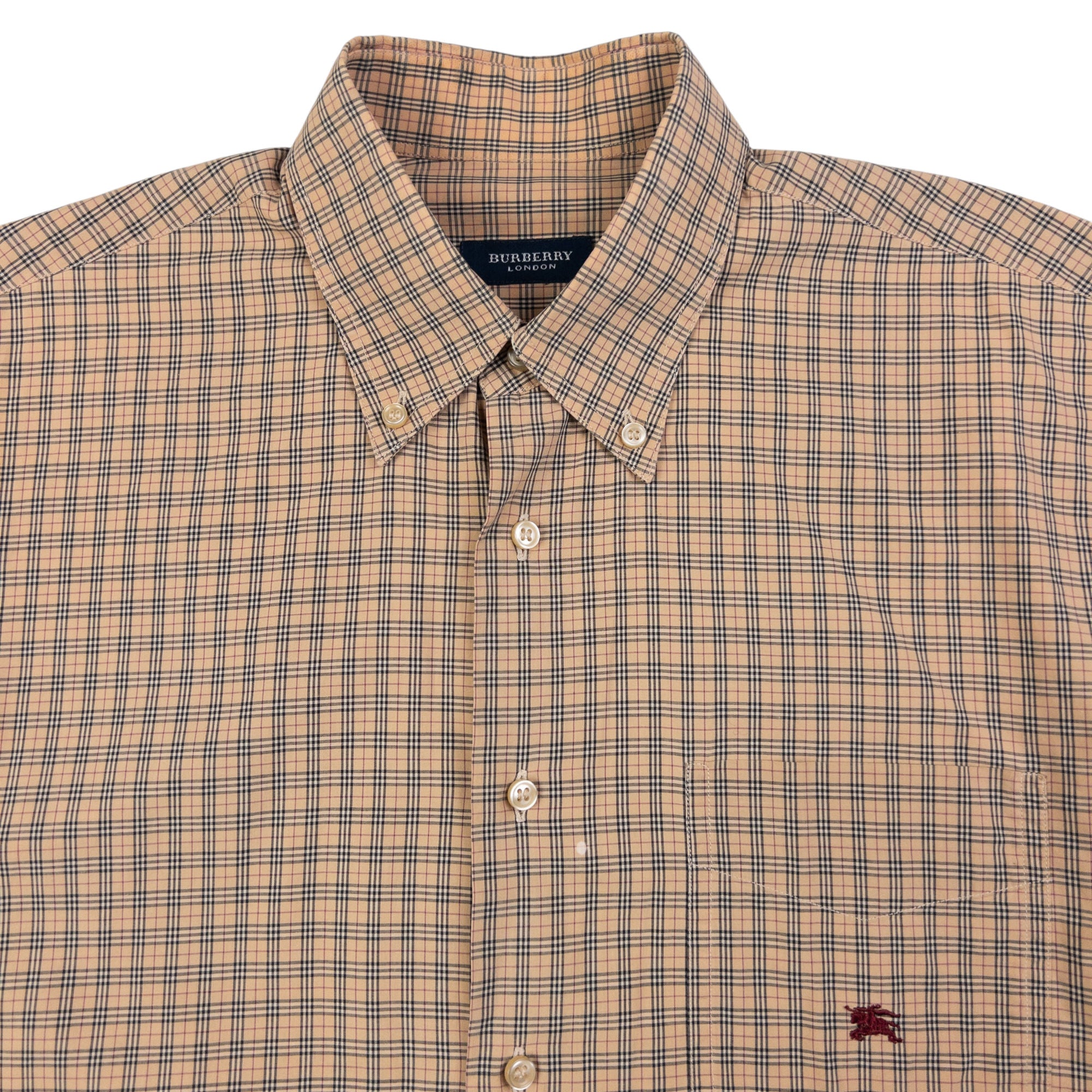 Vintage Burberry Nova Check Long Sleeve Button Up Shirt Size M