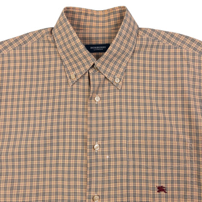 Vintage Burberry Nova Check Long Sleeve Button Up Shirt Size M