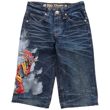 Vintage Geisha Japanese Denim Shorts Size W28