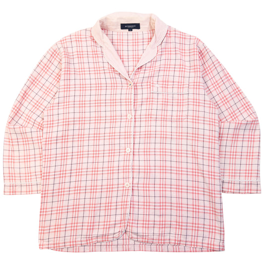 Vintage 2000s Burberry Nova Check Long Sleeve Button Up Pyjama Shirt Womens Size L