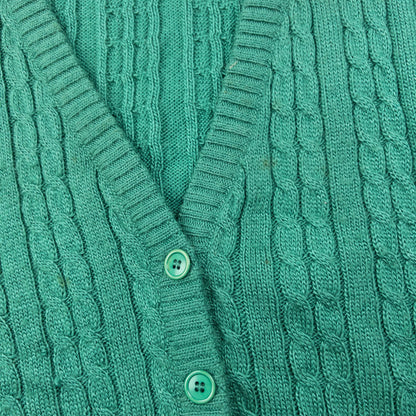 Vintage 80s Saint Laurent Rive Gauche Cable Knit Cardigan Size S