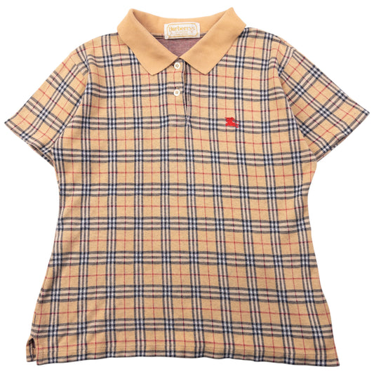 Vintage 90s Burberry Nova Check Polo Shirt Womens Size L