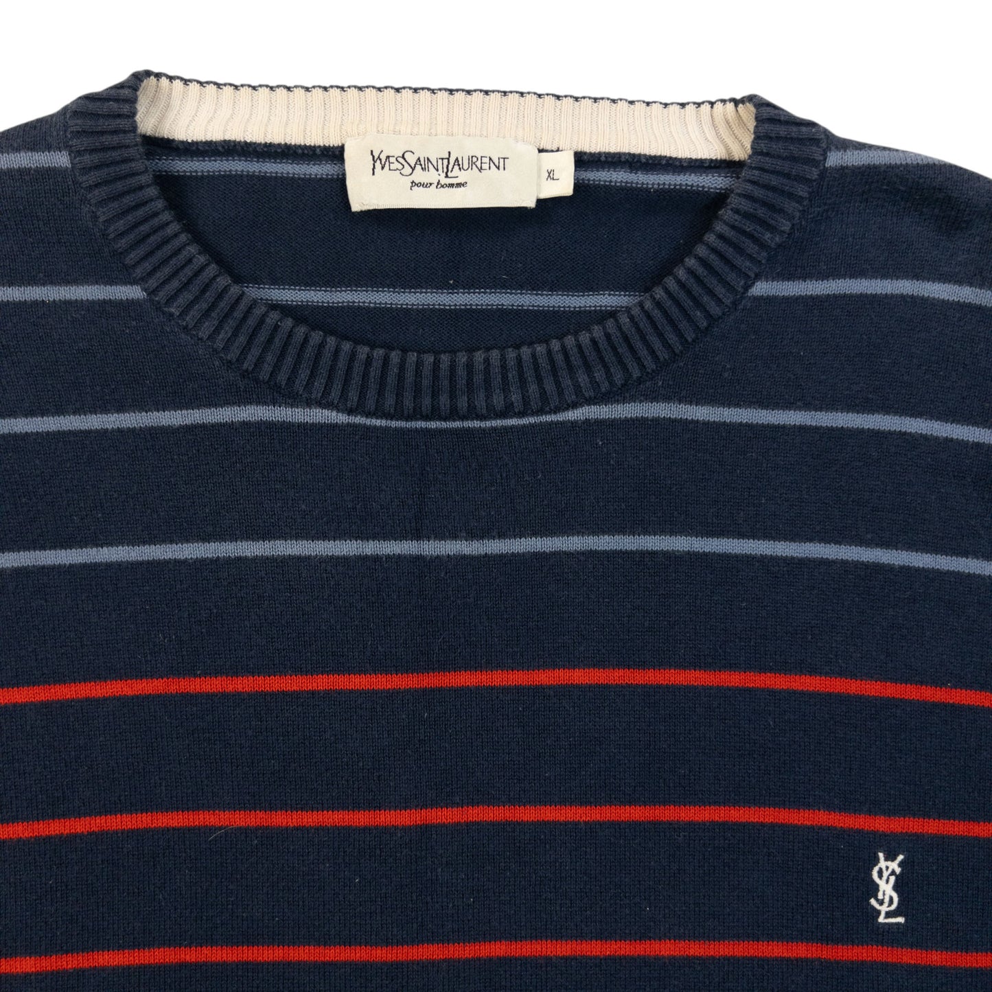 Vintage 2000s YSL Yves Saint Laurent Striped Jumper Size M