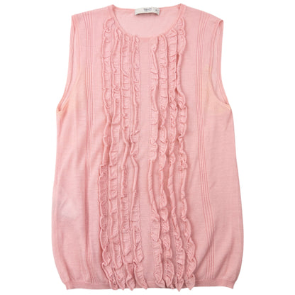 Vintage 2000s Prada Lightweight Ruffle Knit Top Womens Size M