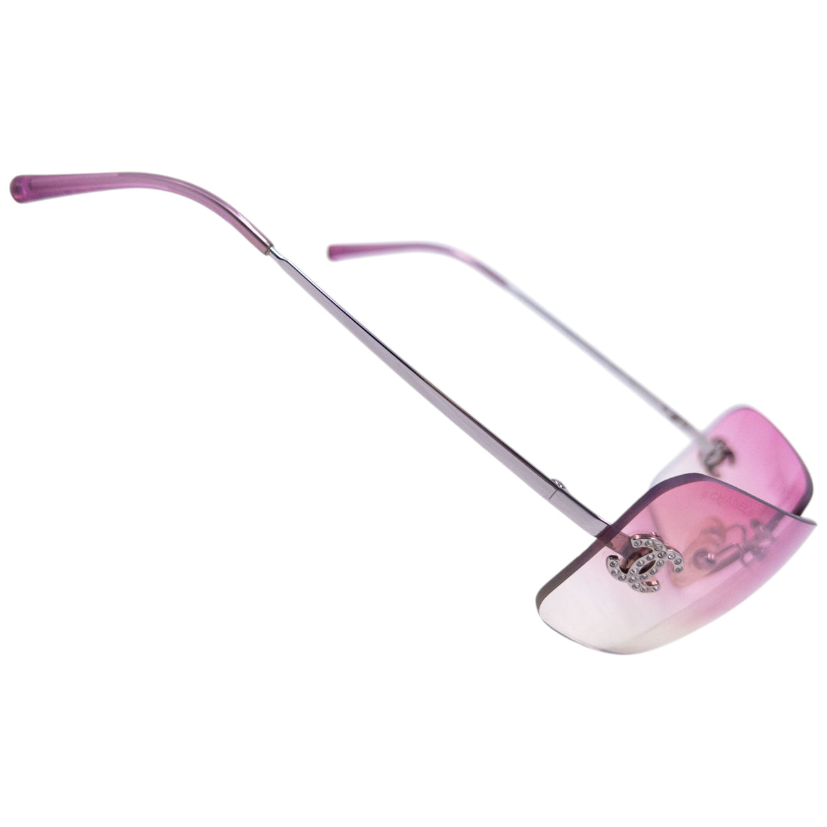 Vintage 2000s Chanel Rimless Diamanté Sunglasses
