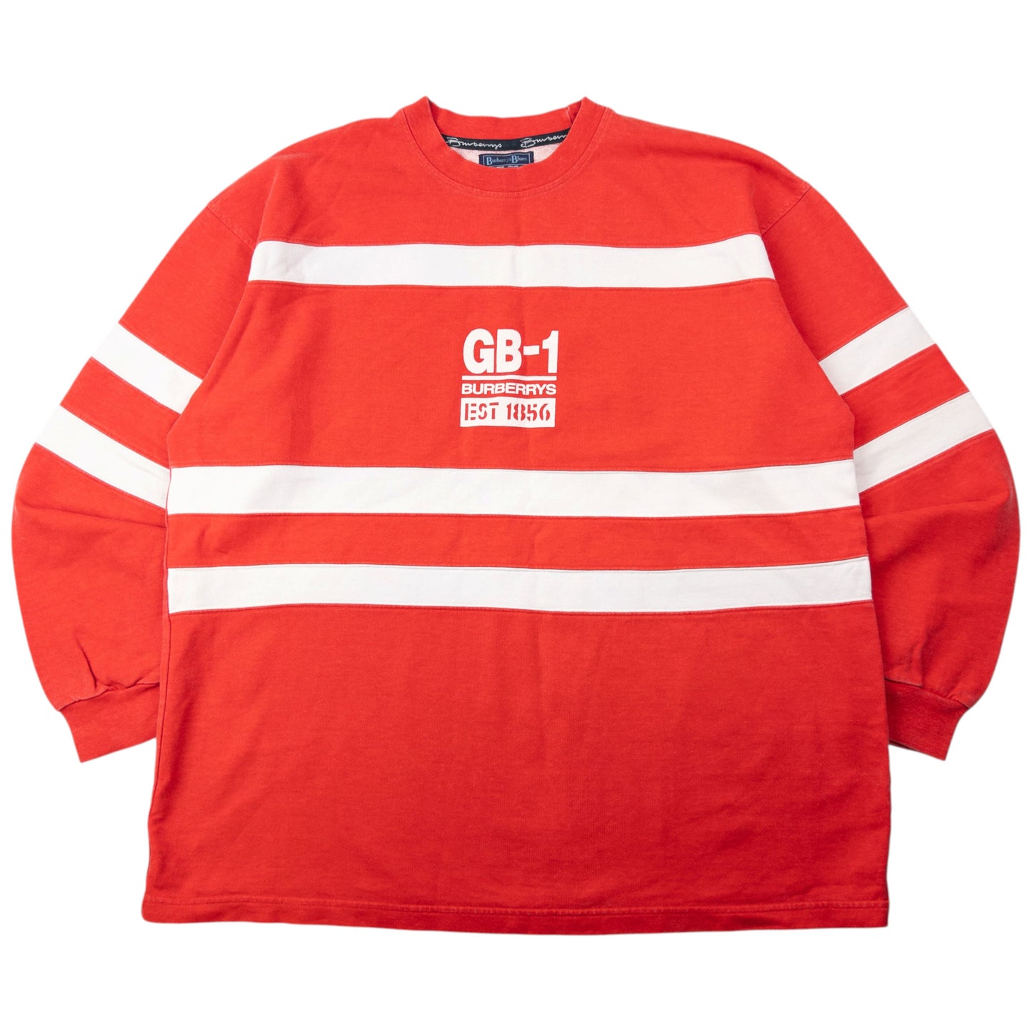 Vintage 90s Burberry Blues GB-1 Striped Sweatshirt Size XL