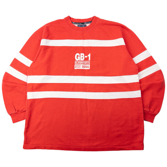 Vintage 90s Burberry Blues GB-1 Striped Sweatshirt Size XL