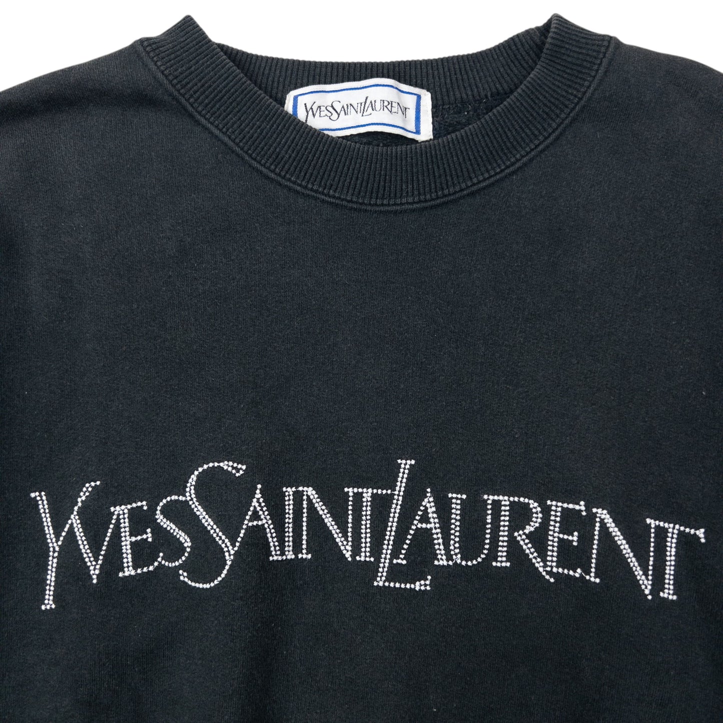 Vintage 80s YSL Yves Saint Laurent Embroidered Sweatshirt Size S