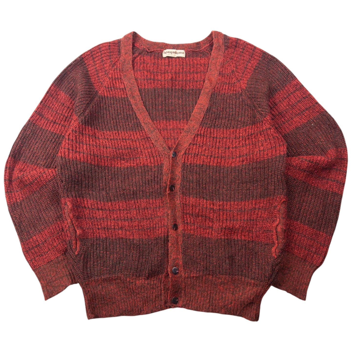 Vintage 80s Issey Miyake Striped Knit Cardigan Size M