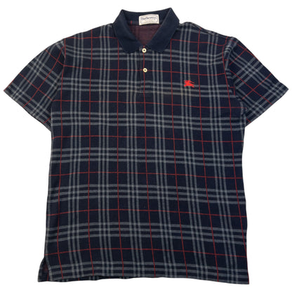 Vintage 90s Burberry Nova Check Polo Shirt Size M
