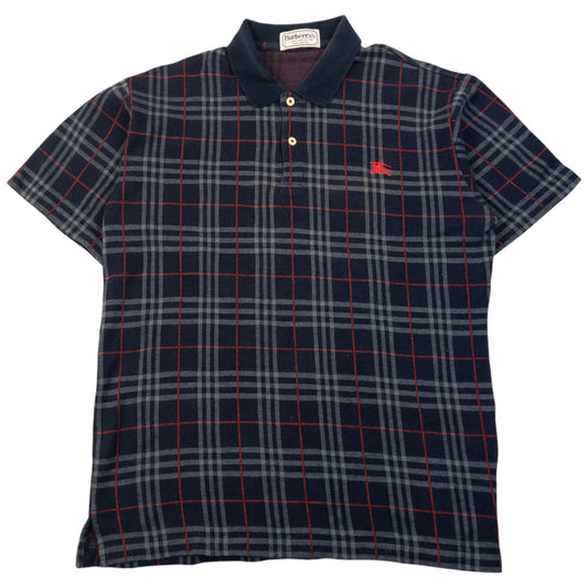 Vintage 90s Burberry Nova Check Polo Shirt Size M