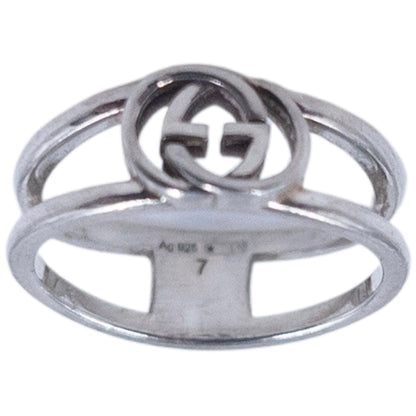 Vintage 2000s Gucci Silver Logo Ring