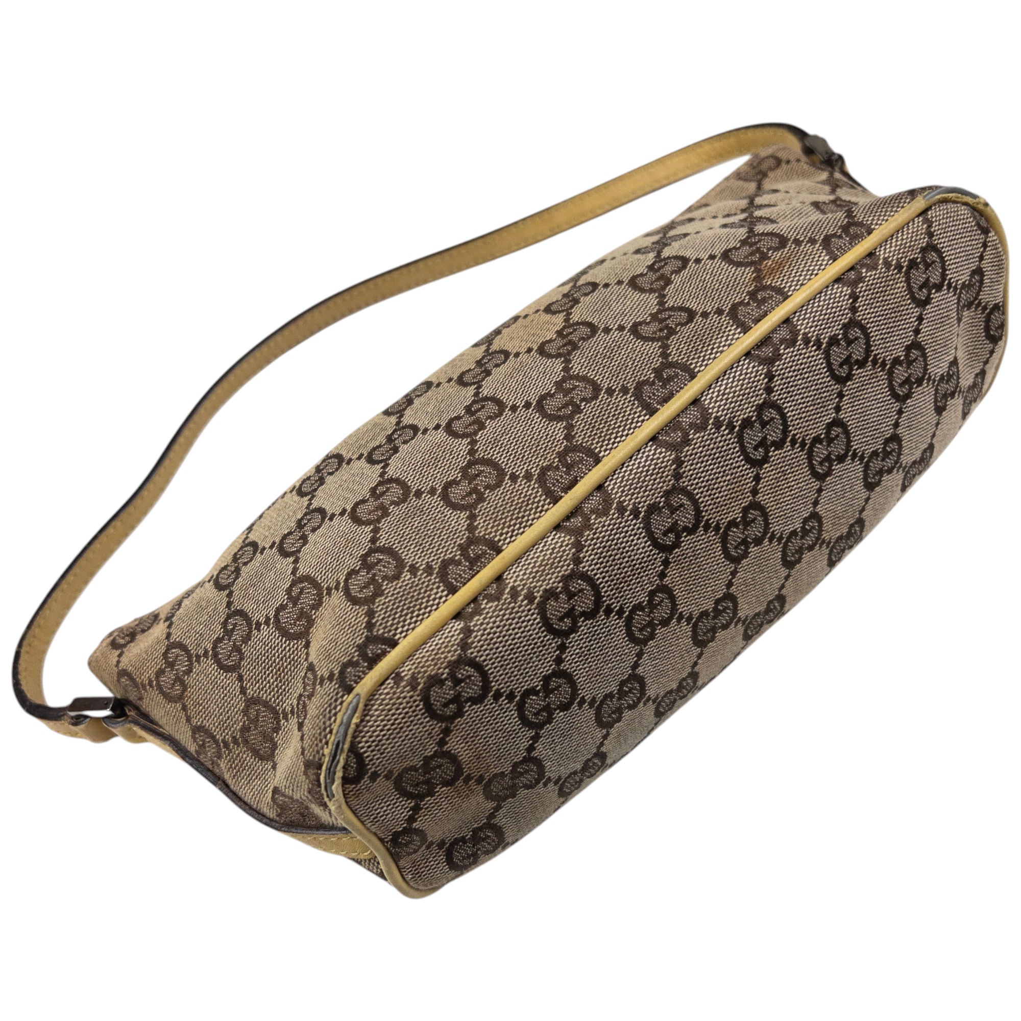 Vintage Gucci Monogram Pochette Mini Baguette Shoulder Bag