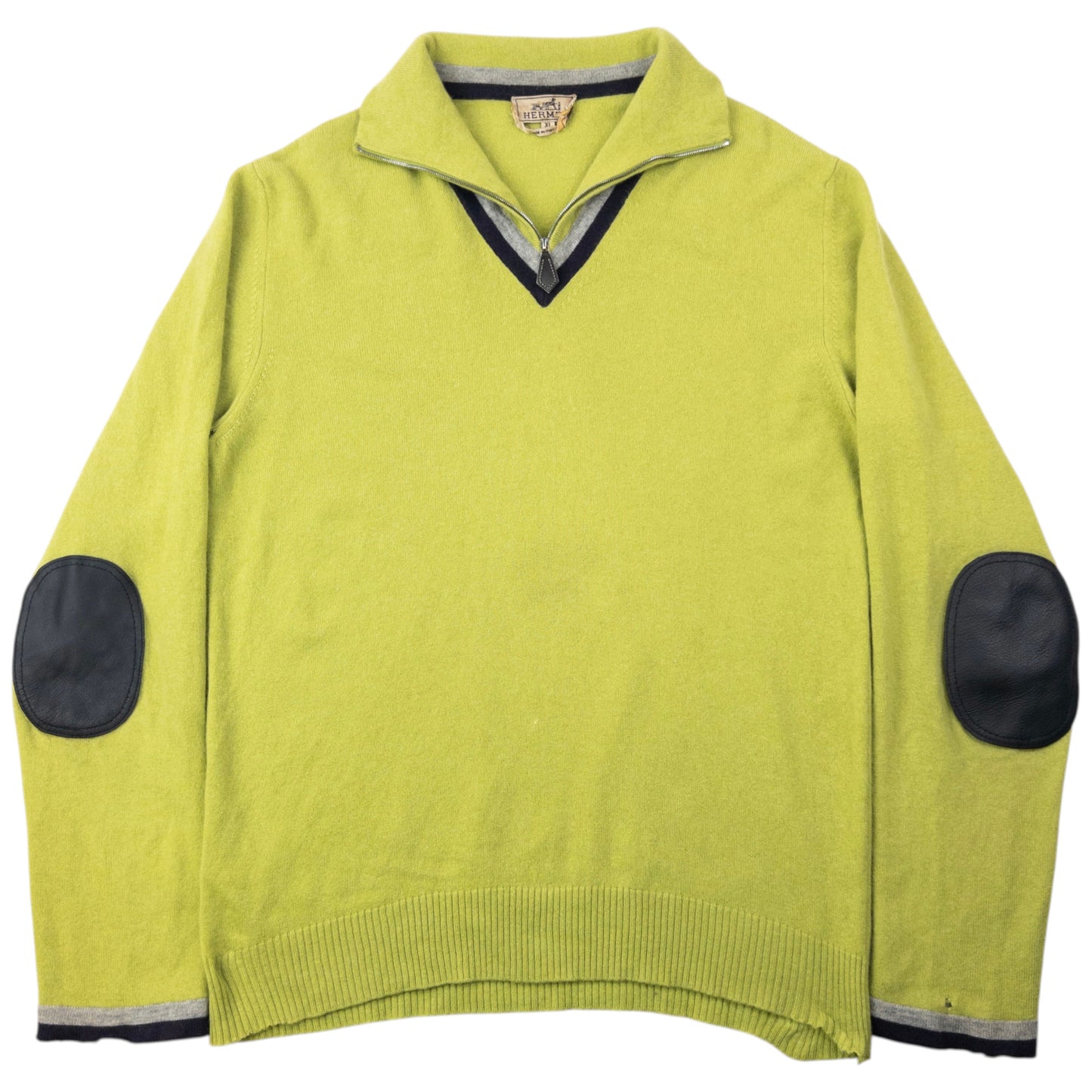 Vintage 90s Hermès Q Zip Cashmere Jumper Size XL