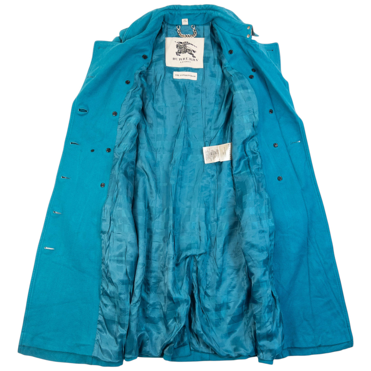 Vintage Burberry Sandringham Wool Trench Jacket in blue, photo 2