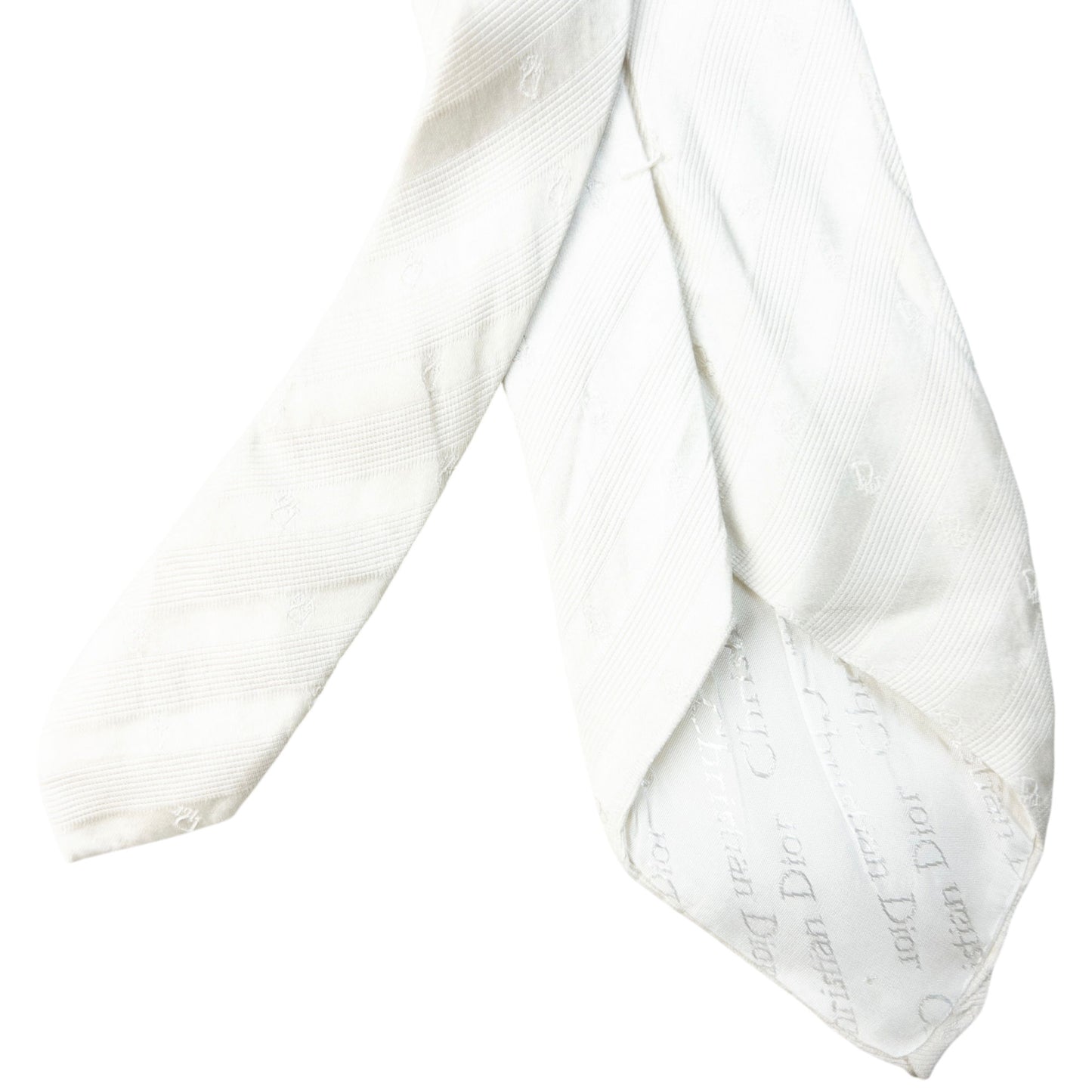Vintage 90s Dior Monogram Stripe Silk Tie