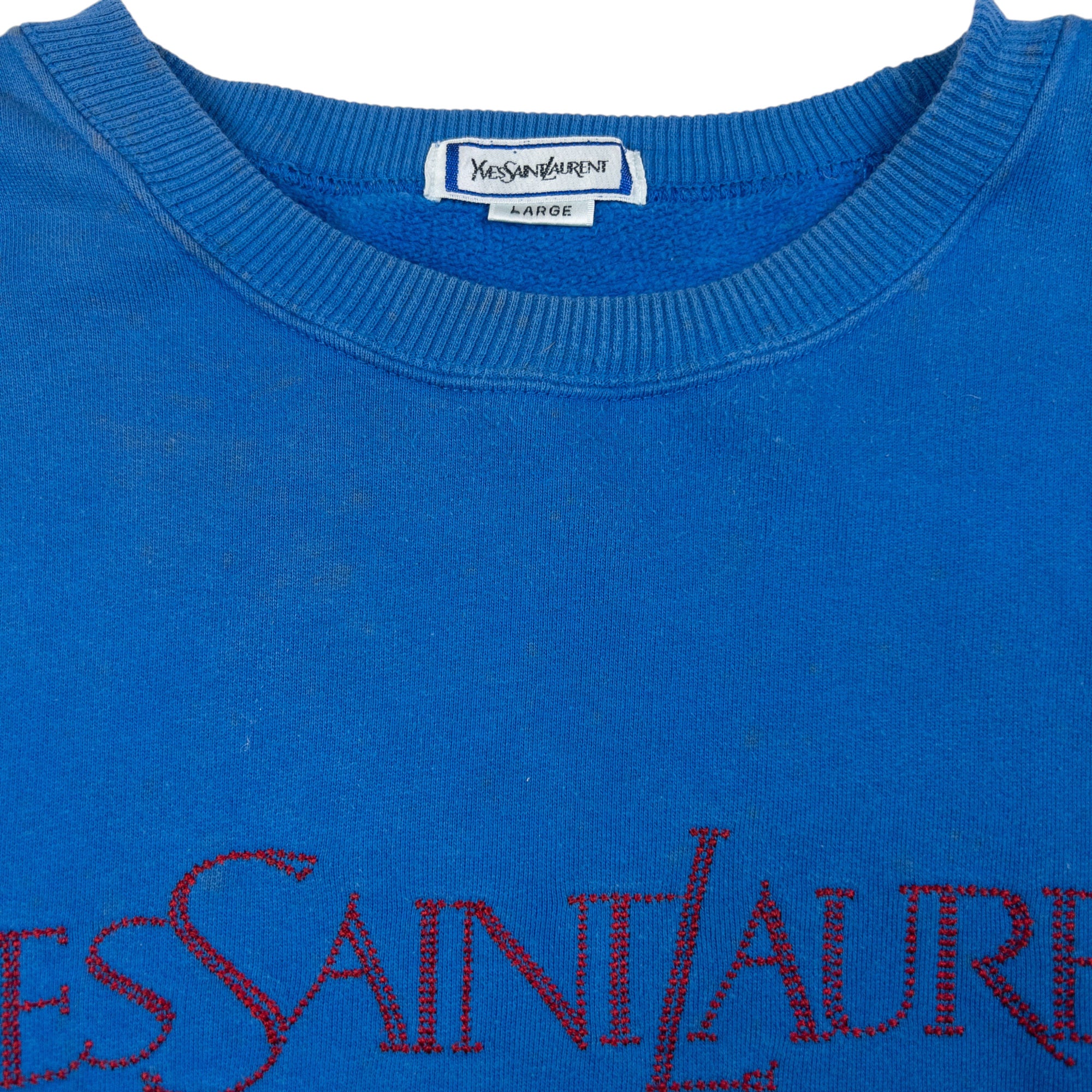 Vintage YSL Yves Saint Laurent Embroidered Sweatshirt Size M