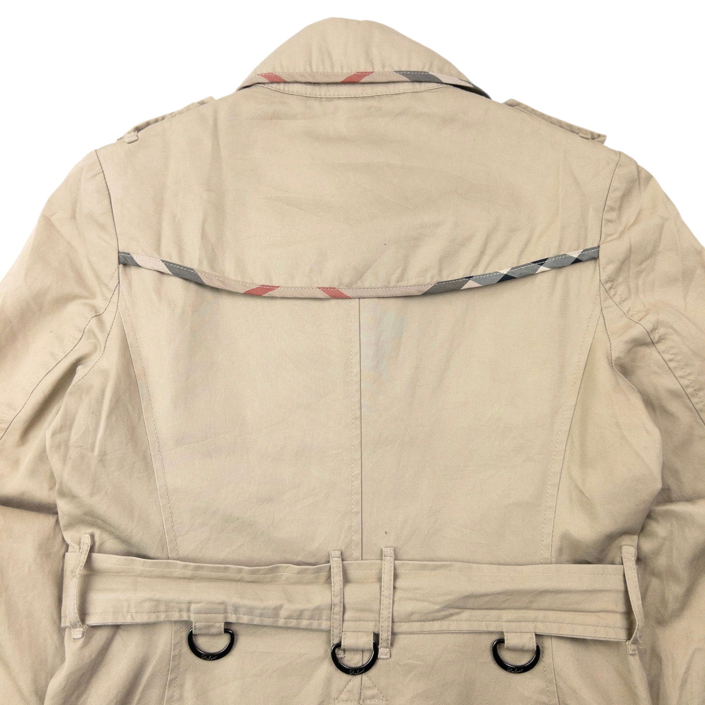 Vintage 2000s Burberry Nova Check Lined Belted Trench Jacket Womens Size M