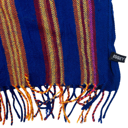 Vintage 2000s Issey Miyake Striped Wool Tassel Scarf