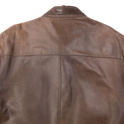 Vintage 2000s Burberry Zip Up Leather Jacket Size M