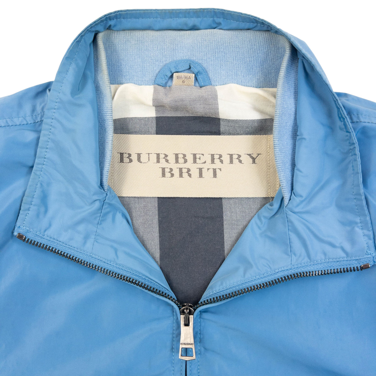 Vintage Burberry Brit Zip Up Jacket in blue (polyester), photo 3