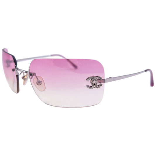 Vintage 2000s Chanel Rimless Diamanté Sunglasses