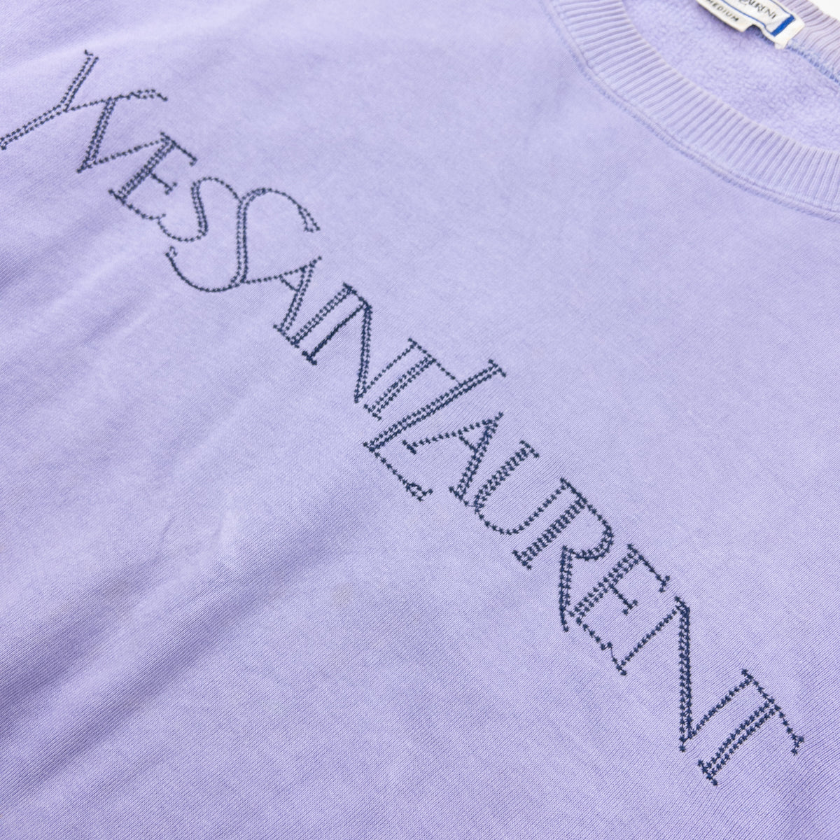 Vintage 80s YSL Yves Saint Laurent Embroidered Sweatshirt Size L