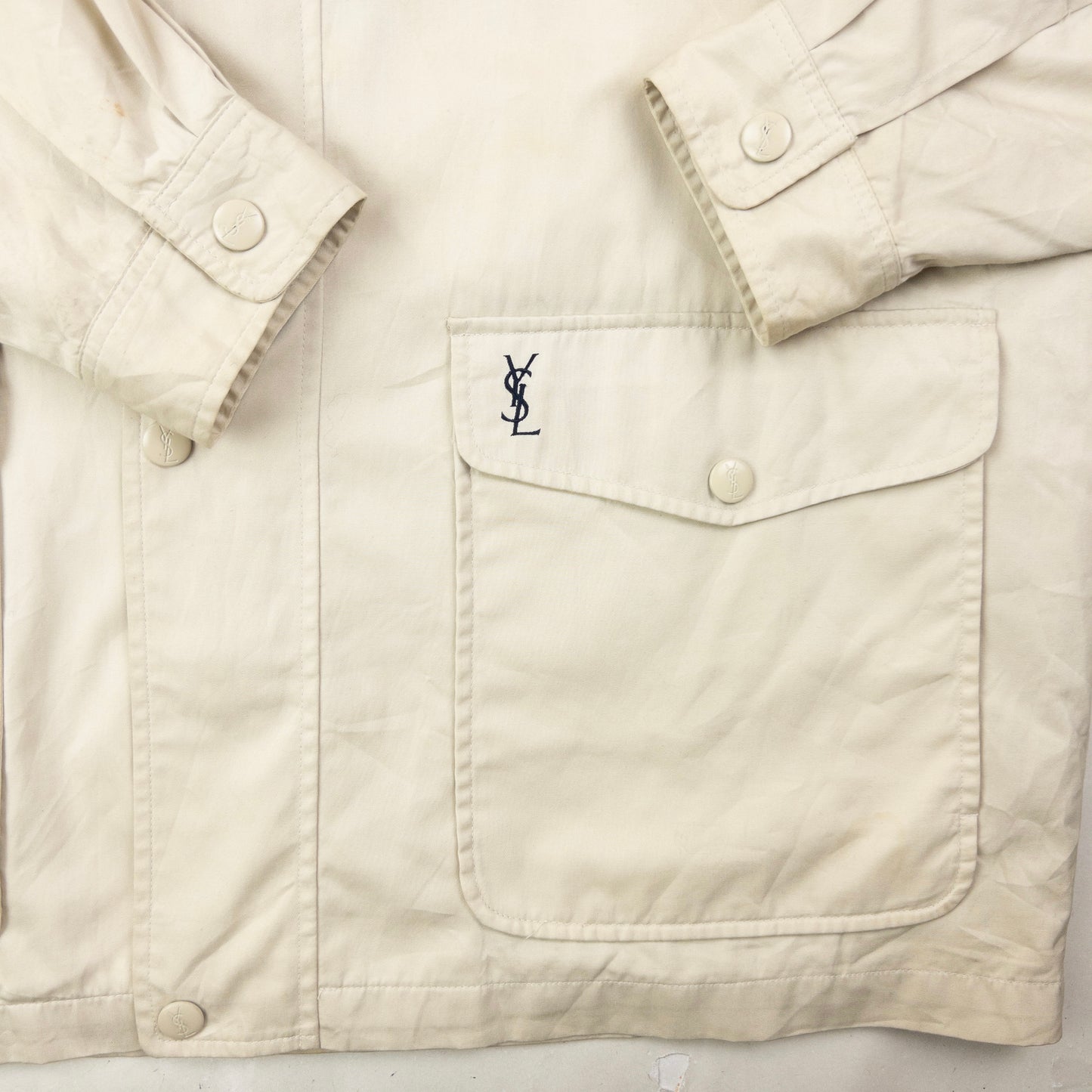 Vintage 90s YSL Yves Saint Laurent Zip Up Jacket Size XL