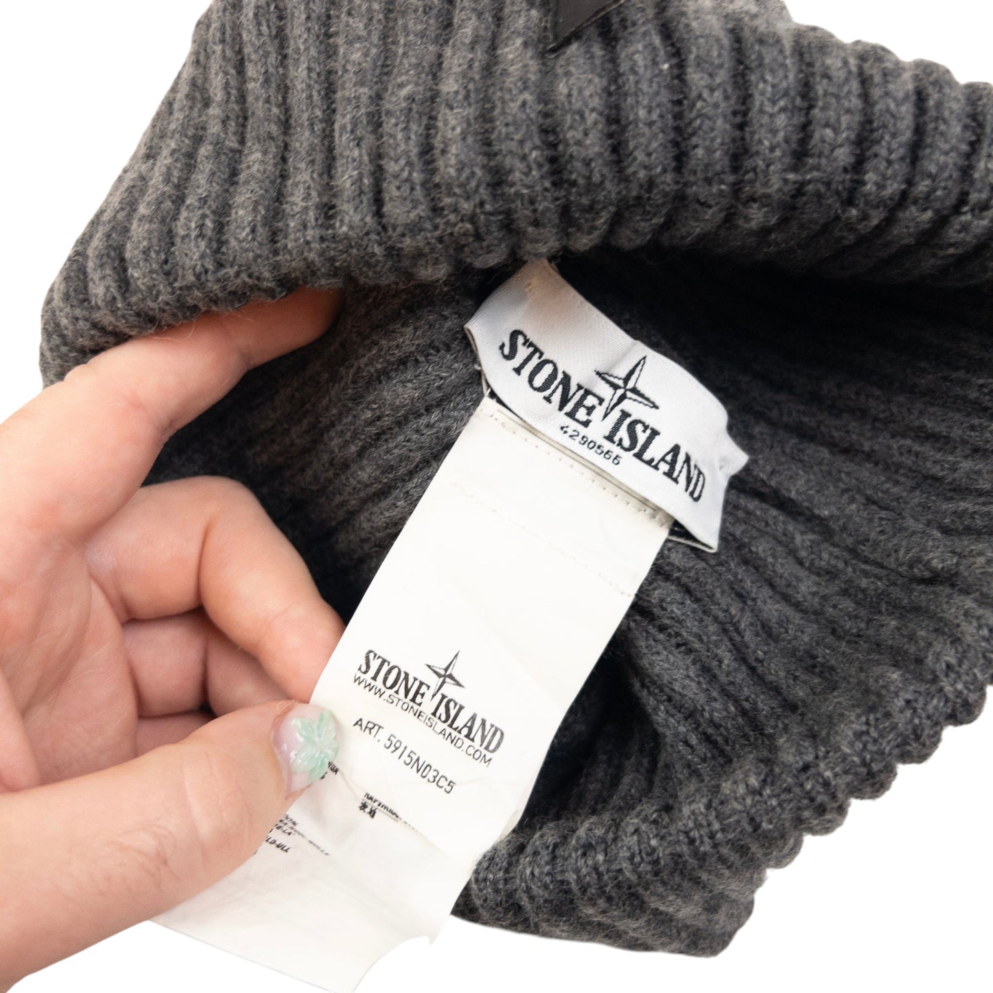Vintage Stone Island Ribbed Knit Beanie Hat
