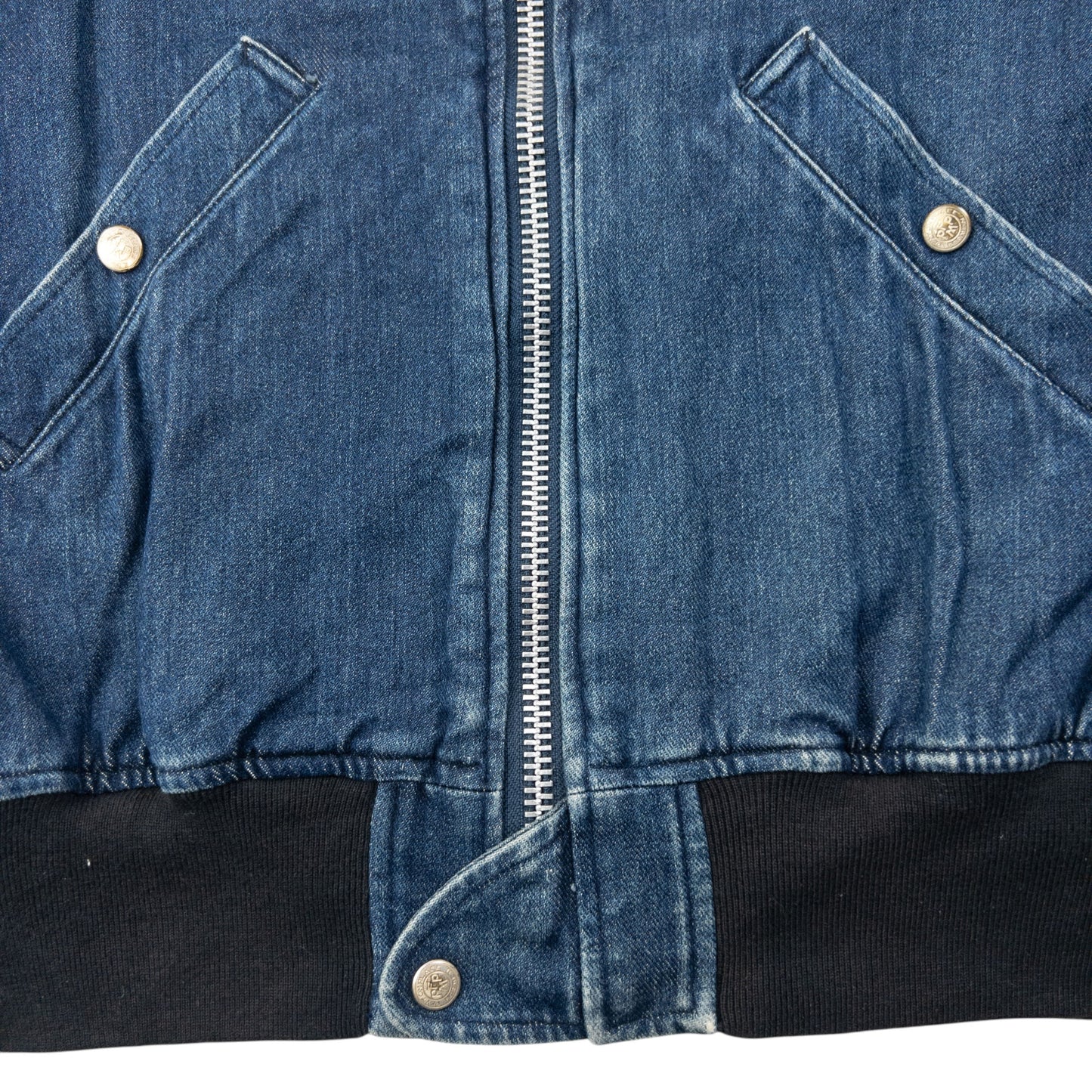 Vintage 90s PPFM Zip Up Denim Jacket Size M