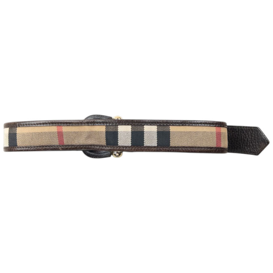 Vintage 2000s Burberry Nova Check Leather Belt Size S