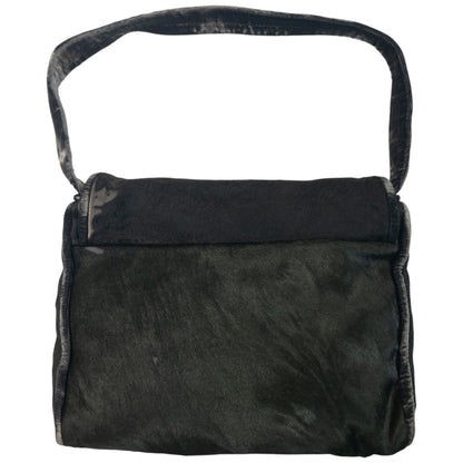 Vintage 90s Giorgio Armani Fur Velour Shoulder Bag
