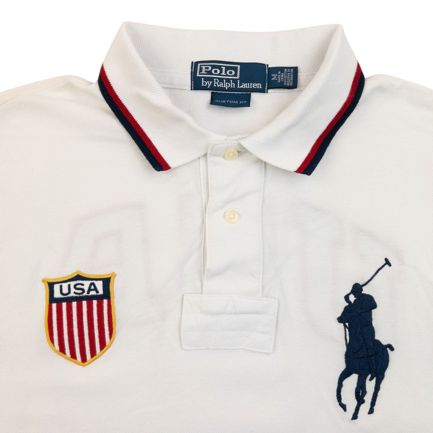 Vintage 90s Polo Ralph Lauren USA Polo Shirt Size M