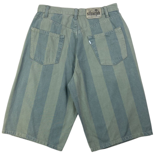 Vintage Levi's Silver Tab Baggy Striped Denim Shorts Size W30