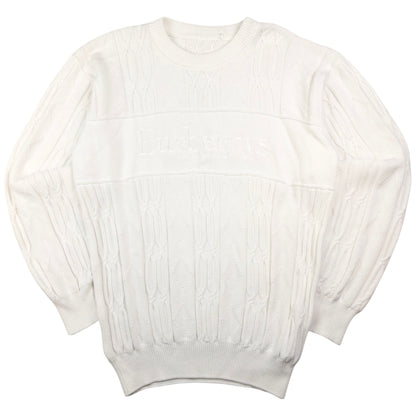 Vintage Burberry Embroidered Cable Knit Jumper Size S