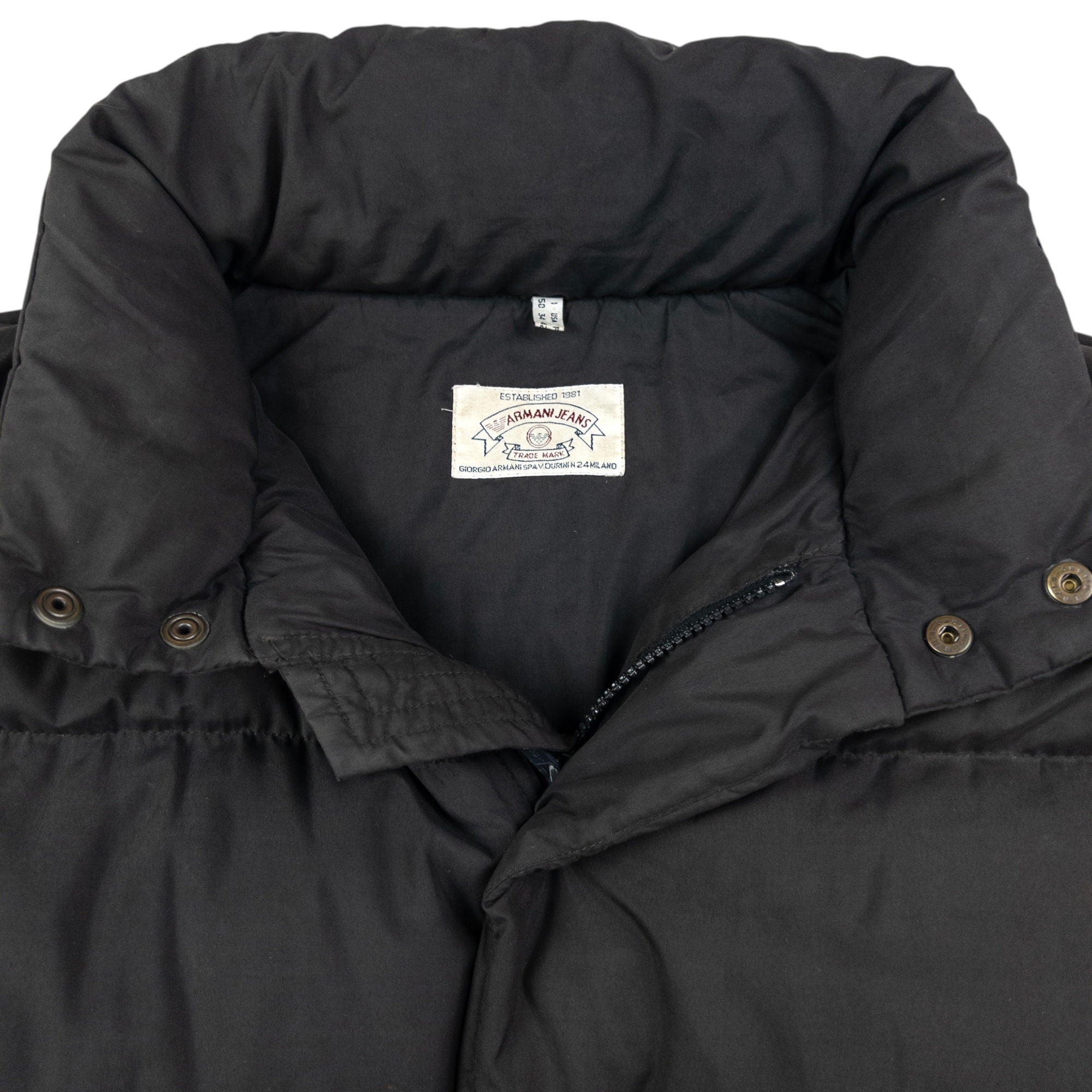 Vintage Armani Jeans Zip Up Puffer Jacket Size XL
