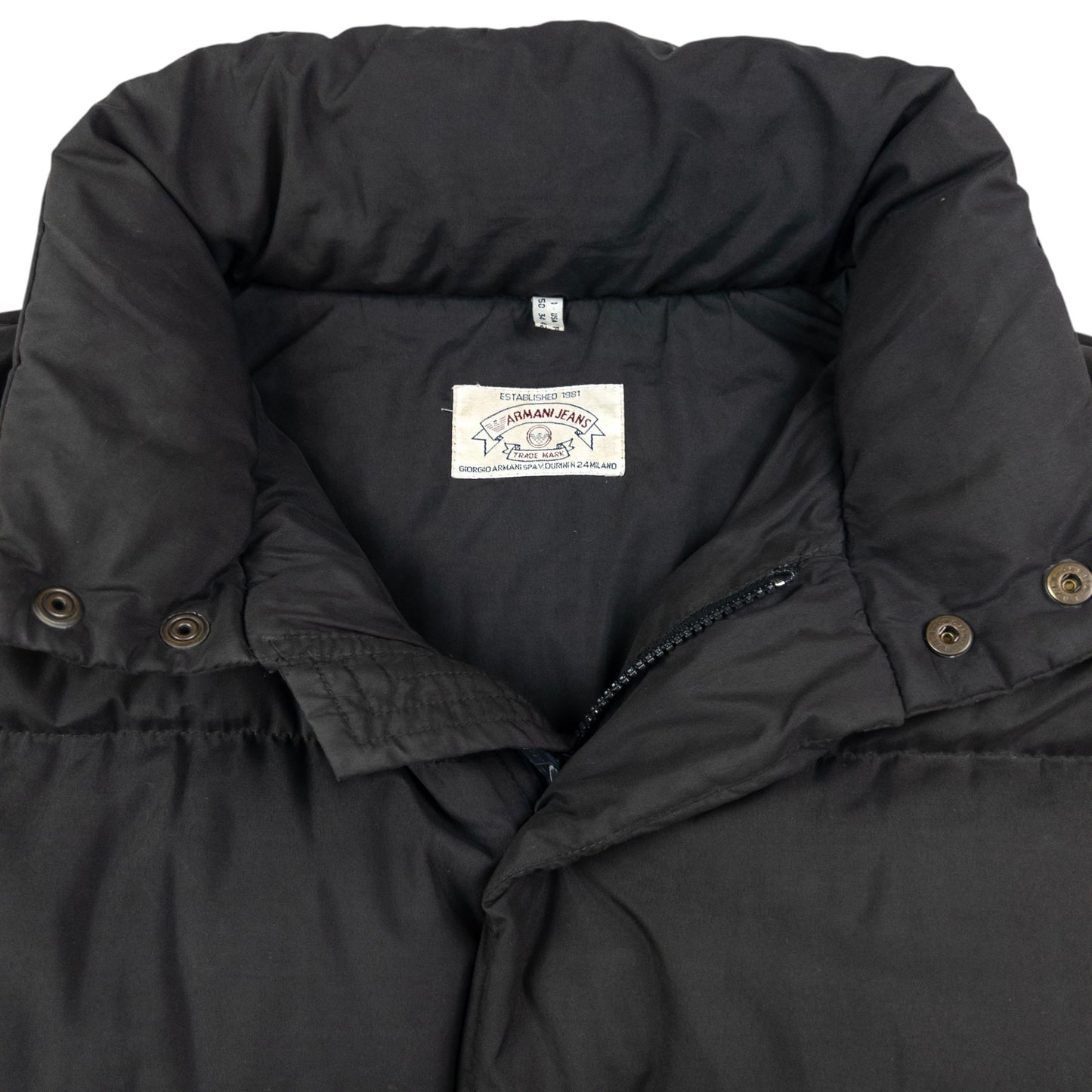 Vintage Armani Jeans Zip Up Puffer Jacket Size XL